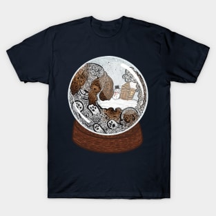 Cartoon Shih Tzu Trapped In Snow Globe T-Shirt